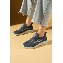 Pembe Potin Esnek Taban Bağcıklı Rahat Kalıp Kadın Sneaker 001-22-25