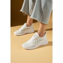 Pembe Potin Esnek Taban Bağcıklı Rahat Kalıp Kadın Sneaker 001-22-25