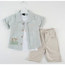 E,f Nakışlı Kısa Kol Gömlek