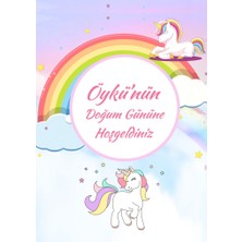Unicorn Doğum Günü Afiş,karşılama Panosu Branda Prens HDTS1013