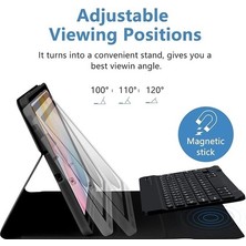 Samsung Galaxy Tab S8 Kılıf Yatay Standlı Kalem Bölmeli Bluetooth Özellikli Türkçe Q Klavyeli Kılıf (SM-X700)