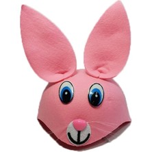 Akıllı Durak Çocuk Tavşan Şapkası Pembe Renk