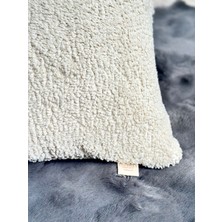 2'li Set Bohem Özel Tasarım Punch Panç Desen Ay Taşı Beji Dekoratif Kırlent Kılıfı Teddy Kırlent 45X45 cm