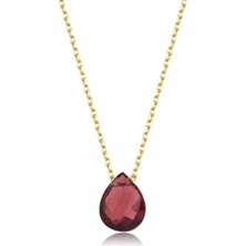 Rhodolite Damla Taşlı Kolye
