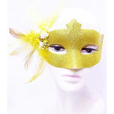 Altın Renk Simli Inci Maskesi