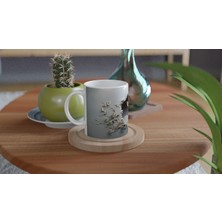 Wisdom Rain Çiçekler Arasında Beliren Beyaz Geyik Baskılı Kupa Bardak