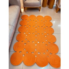Jüt Hasır Görünümlü Desenli Modern El Örgüsü Dikdörtgen Halı Kilim