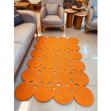 Jüt Hasır Görünümlü Desenli Modern El Örgüsü Dikdörtgen Halı Kilim