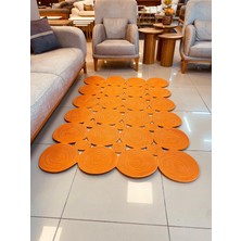 Jüt Hasır Görünümlü Desenli Modern El Örgüsü Dikdörtgen Halı Kilim