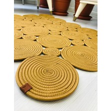 Jüt Hasır Görünümlü Desenli Modern El Örgüsü Dikdörtgen Halı Kilim