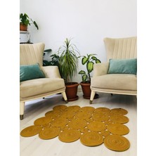 Jüt Hasır Görünümlü Desenli Modern El Örgüsü Dikdörtgen Halı Kilim