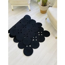Jüt Hasır Görünümlü Desenli Modern El Örgüsü Dikdörtgen Halı Kilim