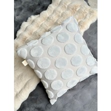 2'li Set Bohem Özel Tasarım Punch Panç Desen Açık Gri Dekoratif Kırlent Kılıfı Point 45 x 45  cm