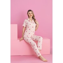 Kalpli Düğmeli Pijama Takımı
