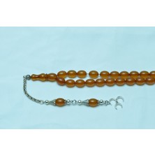 Sıkma Kehribar Tesbih 9x12 mm Beyzi Püsküllü Tesbih