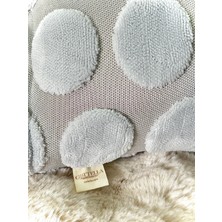 Bohem Özel Tasarım Punch Panç Desen Açık Gri Dekoratif Kırlent Kılıfı Point 28 x 50  cm