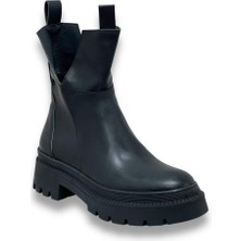 Lescarpe 224 Siyah Taban Bot Kadın Ayakkabı