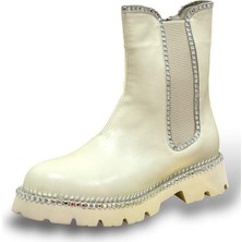 Lescarpe 7023 Açık Bej Taş Bot Kadın Ayakkabı