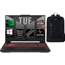 Asus Tuf Gaming A15 6gb RTX4050 Ekran Kartı 140W Ryzen 7 7435HS 32GB Ram 2 TB SSD Windows 11 Pro 15.6 Inç Fhd 144Hz Taşınabilir Bilgisayar + Boz Çanta LP006