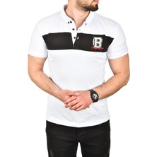 Deepsea Erkek Slim Fit Nefes Alan Pamuklu Kumaş Dar Kesim Kıvrılmaz Yaka Polo Yaka Tişört 2503019