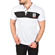 Deepsea Erkek Slim Fit Nefes Alan Pamuklu Kumaş Dar Kesim Kıvrılmaz Yaka Polo Yaka Tişört 2503019