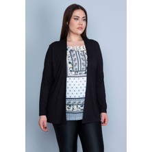 Kadın Siyah Ikili Görünümlü Tek Parça Bluz 65N23082