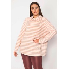 Şans Kadın Pudra Dik Yakalı Yumoş Kumaş Bluz 65N29607