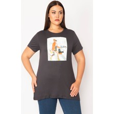 Kadın Füme Dijital Baskılı Bluz 65N28863
