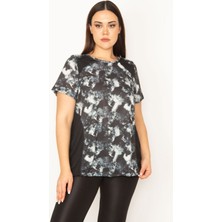 Şans KADIN SİYAH OMUZ VE YAN KUPLARI GARNİLİ SPOR BLUZ