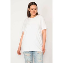 Şans KADIN BEYAZ BİSİKLET YAKALI OVERSİZE BLUZ