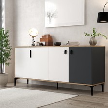 4002 Neva Konsol 180 cm Sepet - Beyaz - Antrasit