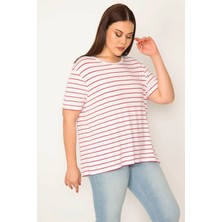 Şans KADIN KEMİK BİSİKLET YAKALI ÇİZGİLİ BLUZ