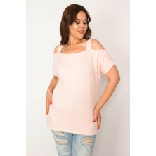 Şans Kadın Pembe İnci Detaylı Askılı Bluz 65N33542