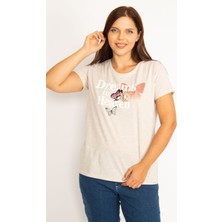 Şans Kadın Vizon Lak Baskılı Bluz 65N34577