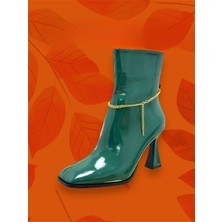 Krıste Bell 930 Kırışık Yeşil Bot Kadın Ayakkabı