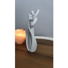 Sonsuza Dek Beraber Dekor Dekorasyon Biblo Heykel Ev Dekorasyonu Hediyelik 17 cm  Beyaz Renk