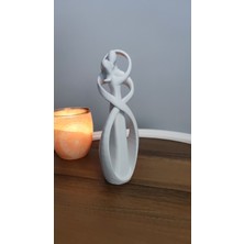 Sonsuza Dek Beraber Dekor Dekorasyon Biblo Heykel Ev Dekorasyonu Hediyelik 17 cm  Beyaz Renk