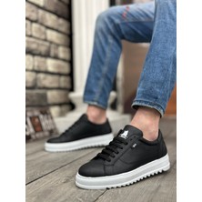 BA0323 Boa Kalın Tırtık Yüksek Taban Siyah Bağcıklı Spor Erkek Ayakkabı