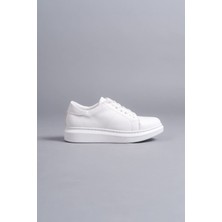 SLW151 Boost Bağcıklı Cilt Erkek Günlük Sneaker Ayakkabı Bt Beyaz
