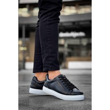 Kb-Bx1  Kuback Siyah Cilt Yüksek Beyaz Taban Günlük Erkek Ayakkabı