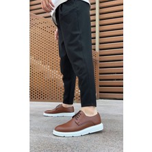 BA0003 Bağcıklı Klasik Taba Beyaz Kalın Taban Casual Erkek Ayakkabı