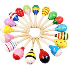 2 Adet Ahşap Marakas 20 Cm. Ritim Müzik Aleti Çıngırak Oyuncak