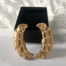 Gold Kruvasan Çelik Küpe