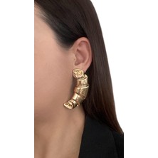 Gold Kruvasan Çelik Küpe