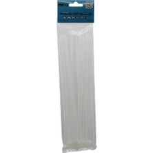 25PCS Beyaz 3.6X250MM Plastik Cırt Kelepçe