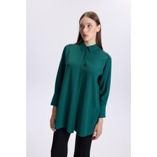 Omuz Detaylı Zümrüt Tunik T-1499
