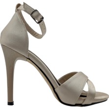 Madeleine | Abiye Önü Açık Çapraz Bant Topuklu Ayakkabı - Madeleine - Ekru - 37