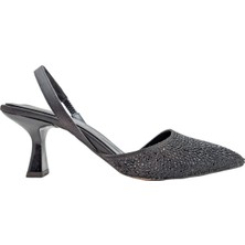 Brunhilde | Abiye Taşlı Topuklu Arkası Açık Stiletto - Brunhilde - Siyah - 38
