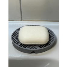 Storemax Tarzda Su Tutmaz Su Giderli Oval Plastik Katı Sabunluk (Gri)
