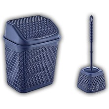 Storemax Katre Çöp Kovası ve Klozet Fırçası Lacivert